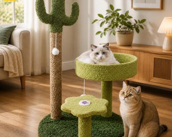 Rascador para gatos con cama, torre de escalada para gatos, árbol para gatos de sisal, mueble nido acogedor para gatos, juguete para centro de actividades de interior para gatos