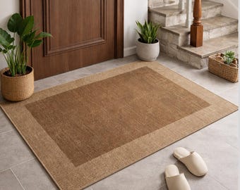 Modern Entryway Rug, Non Slip Door Mat, Minimalist Home Decor Indoor Floor  Neutral Area
