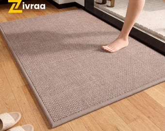 Tappetino da bagno intrecciato antiscivolo e assorbente, ad asciugatura rapida, ideale per bagno, ingresso e arredamento casa.