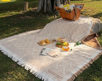 Portable Outdoor Picnic Mat Thick Woven Blanket Grass Camping Floor Rug Travel Picnic Carpet
