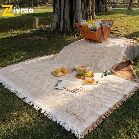 Portable Outdoor Picnic Mat Thick Woven Blanket Grass Camping Floor Rug Travel Picnic Carpet