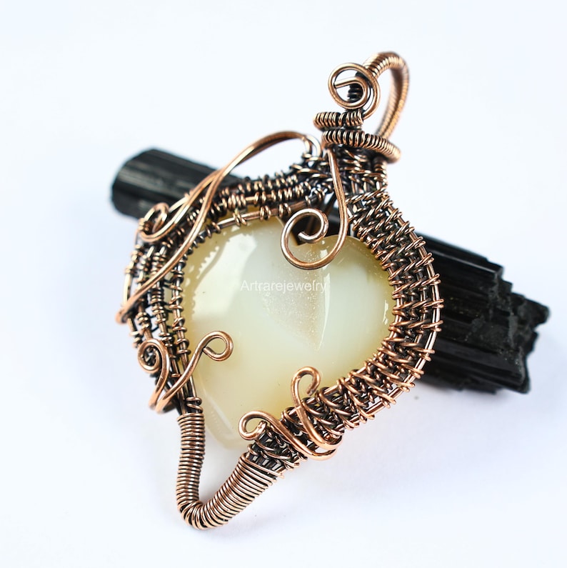 Agate Copper Wire Wrapped Pendant Handmade Jewelry - Etsy