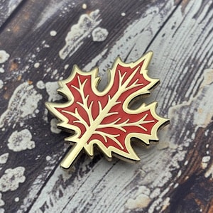 Maple Leaf - Gold and Red or Black and Silver - Enamel Pin