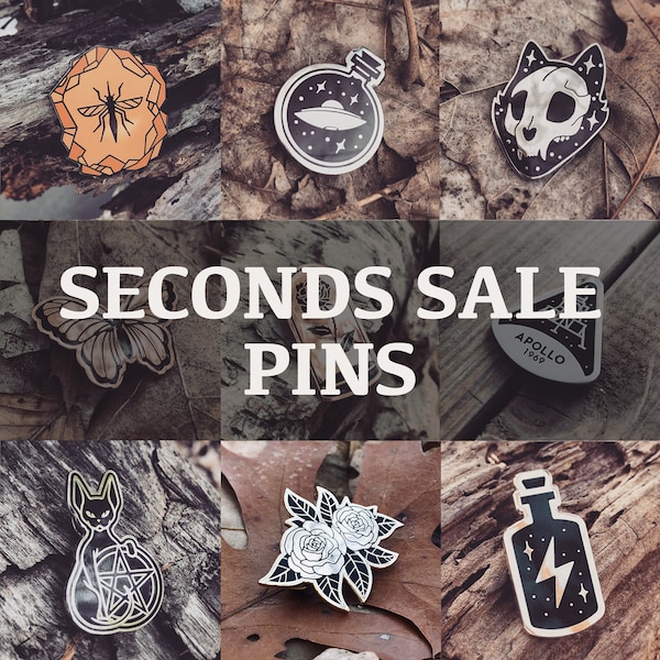 Seconds Sale - Slightly Imperfect Enamel Pins - Discounted - Slightly Damaged and Scratched Enamel Pins - 1.25 Inches or Larger