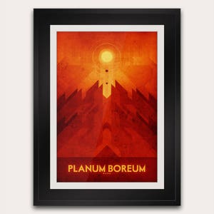 Planum Boreum auf dem Mars - Postkarte oder Poster - Galaxy Art Print - Space Travel Home Decor - NASA Astronomie - Retro Futuristischer Art Deco Druck