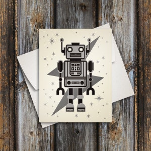 Retro Robot Greeting Card image 1