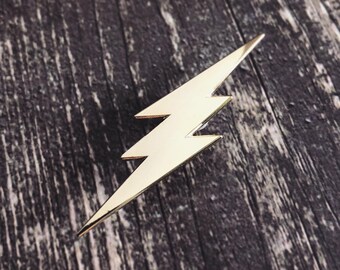 Golden Lightning Enamel Pin - Perfect for Fans Mythology