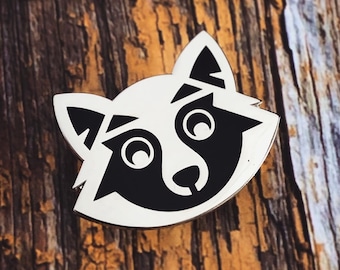 The Trickster Raccoon Pin - 1.5 Inches - Fabled Familiars - Witchy Enamel Pin - Magic Fashion - Punk Witch - Witchcraft Aesthetic Jewellery