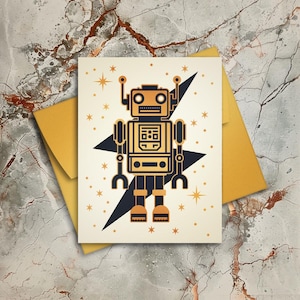 Robot retrò - Biglietto di auguri