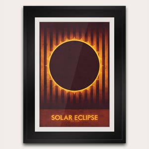 Sonnenfinsternis - Postkarte oder Poster - Galaxy Art Print - Space Travel Home Decor - NASA Astronomie - Retro futuristischer Art Deco Druck