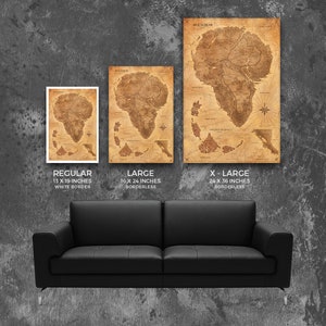 Jurassic Park Karte Poster Dinosaurier Dekor Isla Nublar Karte Die verlorene Welt Sepia Vintage Design ohne Rahmen Bild 2