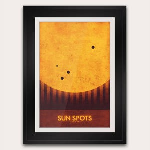 Sonnenflecken - Postkarte oder Poster - Galaxie Art Print - Space Travel Home Decor - NASA Astronomie - Retro Futuristischer Art Deco Druck