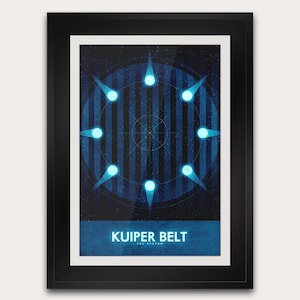 Ceinture de Kuiper - carte postale ou affiche - impression d'art galaxie - décoration d'intérieur voyage dans l'espace - astronomie de la NASA - impression art déco rétro futuriste