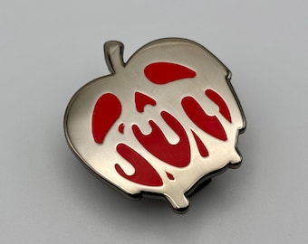 Poison Apple Emaille Pin - Gothic Märchen Anstecknadel, Gruseliges Süßes Halloween Accessoire