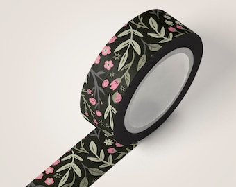 Valentines Garden Floral Washi Tape - Scrapbooking Washi Tape - 10m Full Roll of Washi Tape