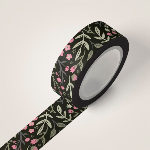 Valentines Garden Floral Washi Tape - Scrapbooking Washi Tape - 10m Full Roll of Washi Tape