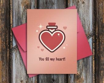 You Fill My Heart - Valentine's Day - Greeting Card