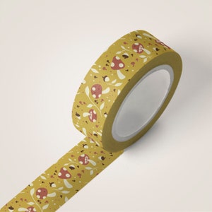 Washi-tape met paddestoelen - Washi-tape voor scrapbooking - 10 m lange rol washitape