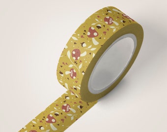 Mushroom Washi Tape: Scrapbooking & Craft Tape (10m Full Roll)