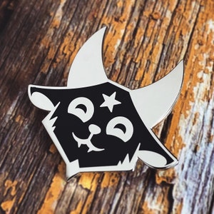 Demon Goat Enamel Pin - 1.5 Inch - Fabled Familiars - Cute Baphomet Pin - Cult Fashion - Witch Accessory - Gothic Rebel Aesthetic Jewellery