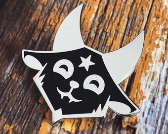 Demon Goat Enamel Pin - 1.5 Inch - Fabled Familiars - Cute Baphomet Pin - Cult Fashion - Witch Accessory - Gothic Rebel Aesthetic Jewellery