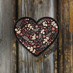 Dark Floral Heart - Matte Magnet