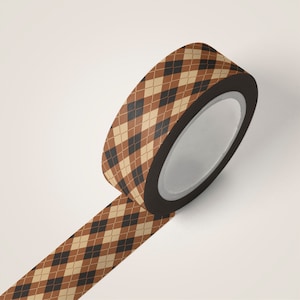 Vintage Academia - argyle geel - washitape