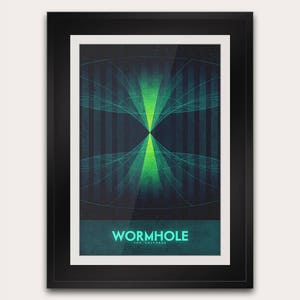 Wormhole - Cartão postal ou pôster - Impressão de arte da galáxia - Decoração para casa de viagem espacial - Astronomia da NASA - Impressão de arte déco futurista retrô