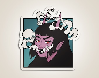 Searing Spirit Sticker | Witchy Devil Art | Dark Fantasy Decor