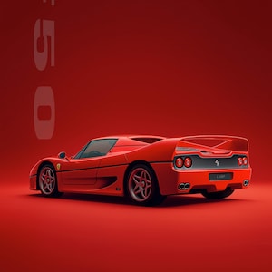 Ferrari Poster Set of 4, Wall Art Digital Download, LaFerrari F40 F50 288 GTO Print Bundle, Supercar Garage Decor, Gift for Him image 11