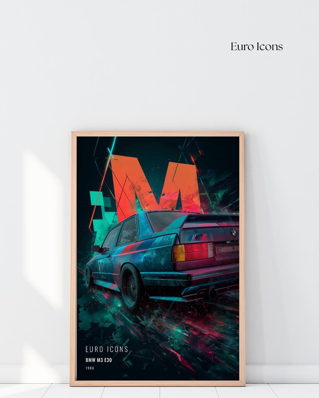 BMW M3 E30 Digital Poster, European Car Wall Art Printable, Bmw Print ...