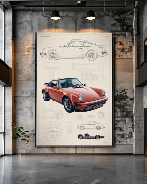 Porsche 911 Turbo Engine Blueprint