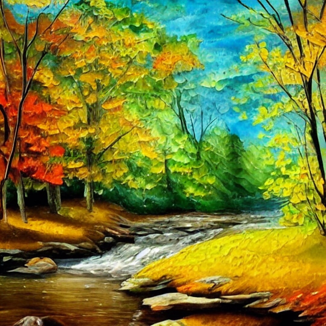 Forest Impasto Oil Painting Wall Art,impasto Oil Painting, Landscape ...