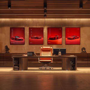 Ferrari Poster Set of 4, Wall Art Digital Download, LaFerrari F40 F50 288 GTO Print Bundle, Supercar Garage Decor, Gift for Him image 9