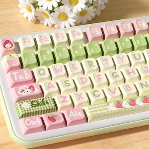 Strawberry Milk Key Caps - Etsy