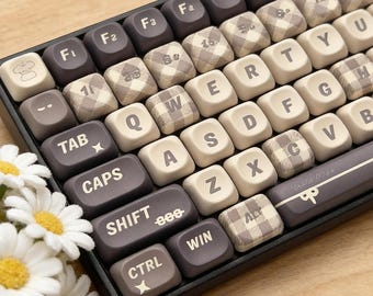 Juego de 130 teclas para gaming con cuadrícula monocromática, teclas mecánicas de sublimación de tinta de 5 lados con perfil Cherry y QX3 PBT, ajuste universal y teclas personalizadas.