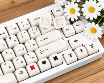 143 teclas blancas puras con acento para gaming, teclas mecánicas de sublimación de tinta PBT con perfil MOA, teclas personalizadas para amantes de la comodidad.