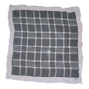 Vintage CODELLO Sport Square Scarf | Houndstooth Pattern | Pink & Black | French Chic | Viscose