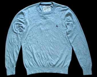 Jack Wills Knitwear Premium Blend Cotton/Cashmere Grey Jumper Size L