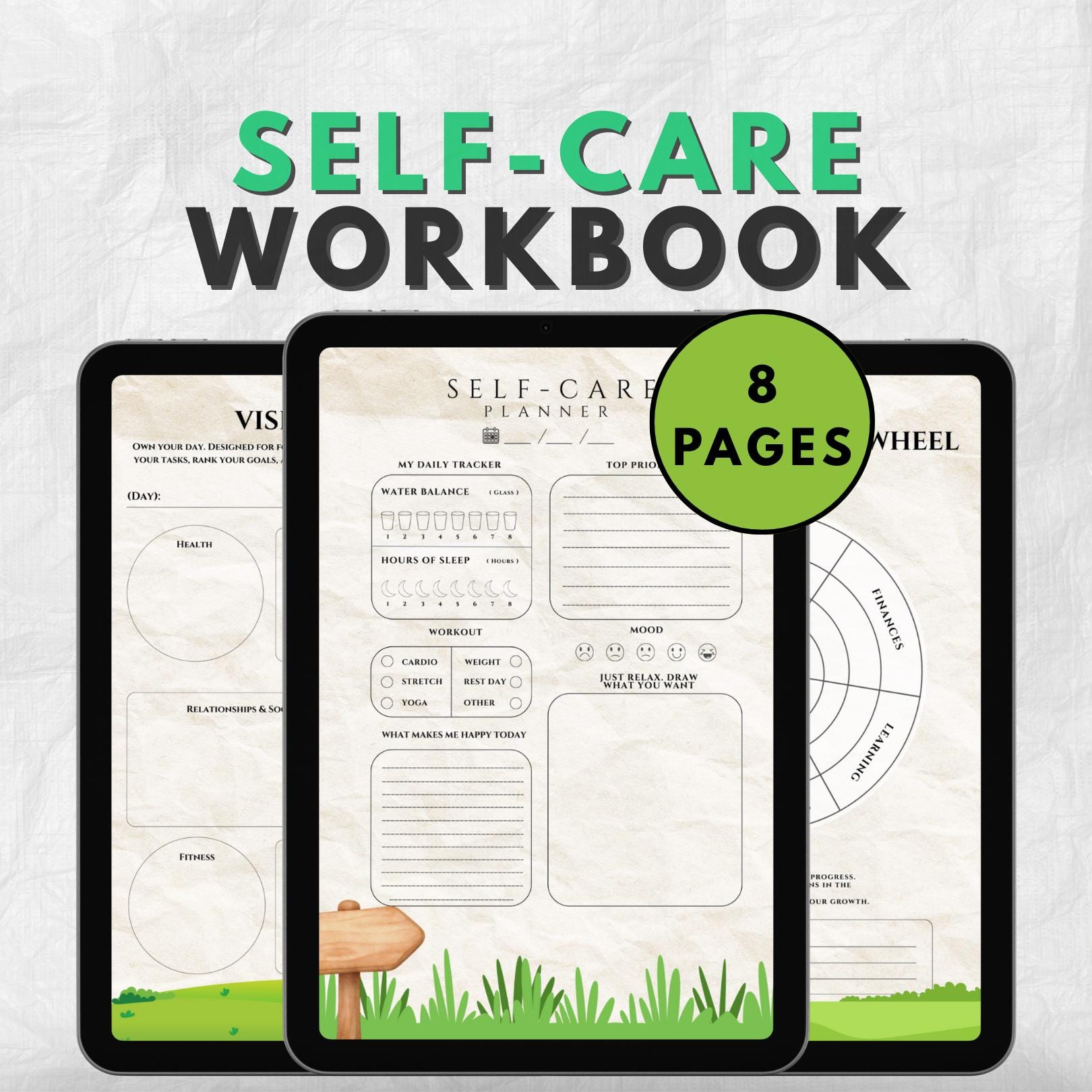 Printable Self Care Journal — Undated ADHD Friendly Planner for Brain ...