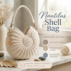 Nautilus Shell Bag Crochet Pattern PDF, Seashell Crochet Purse Tutorial, Crochet Shoulder Bag Pattern, Beginner Friendly, Video Excluded