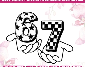 I Was 6 Now I Am 7 PNG SVG,Funny Viral Meme 67 Svg for Cricut Silhouette,67 Birthday Svg,Viral Six Seven Meme,Funny 7th Birthday Sublimation