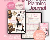 Digital Fitness Planner | 4 Week Workout and Weight Loss Journal | Trainer Designed Health and Meal Tracker for iPad, Android, GoodNotes
