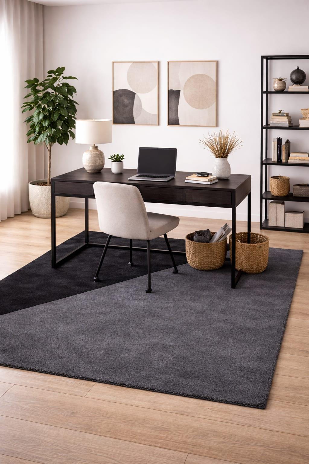 Contemporary Diagonal Design Rug, Black Charcoal Area Carpet, Stylish ...