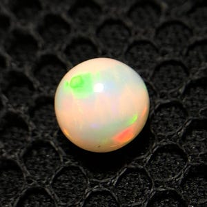 Natural Ethiopian Opal Ball, 1.95 Carats Green Blue Orange Fire Sphere Opal,  7.50 MM Round Cabochon Jewelry Making Supply,