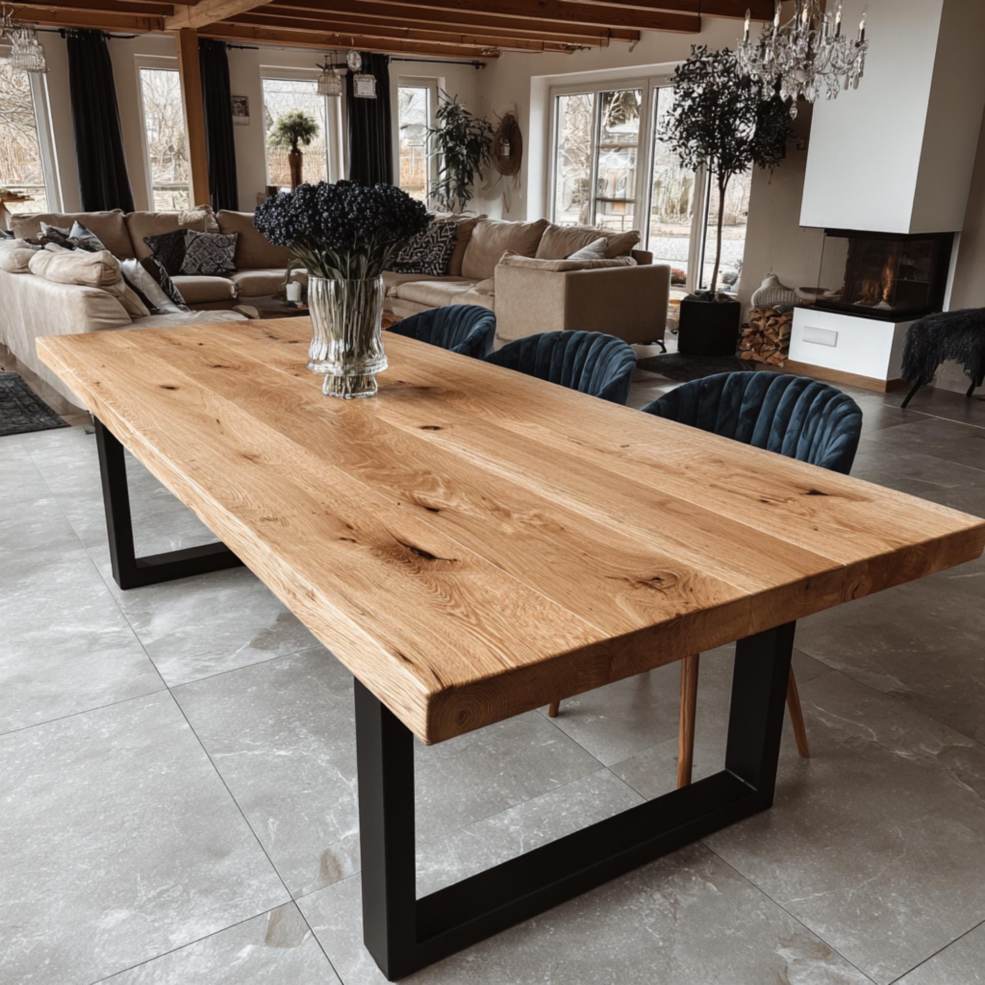 Handmade Solid Walnut Farmhouse Dining Table, Custom Wood Table - Etsy