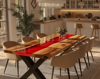 Modern Epoxy Walnut Table, Epoxy Table, Resin Table, Dining Table, Rustic Table, Kitchen Table, Wooden Table, Wood Table, Custom Epoxy Table