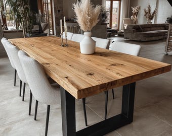 Handmade Solid Walnut Dining Table, Custom Farmhouse Wood Table