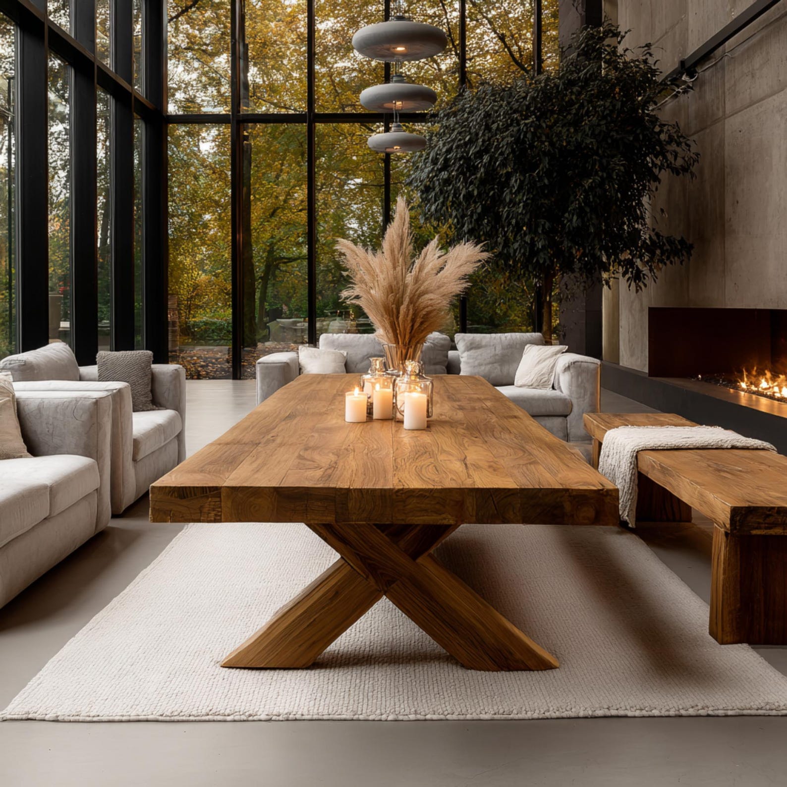 Handmade Solid Walnut Dining Table, Custom Farmhouse Wood Table - Etsy UK