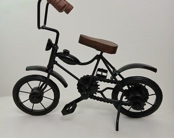 Vintage Miniature Metal Bicycle Sculpture Desk Decor Gift for Cyclist or Bike Lover